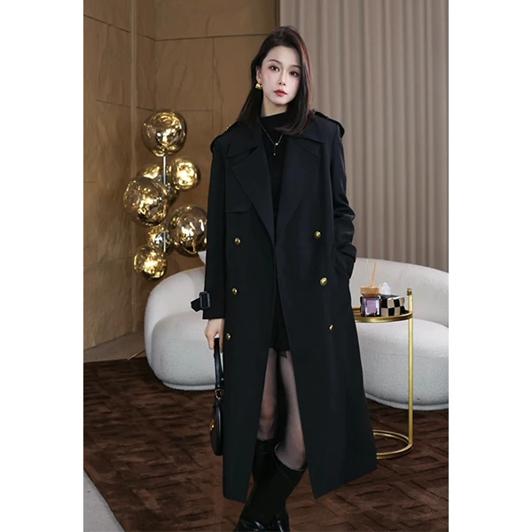 【YINGZI】2024新款90白鸭绒风衣羽绒服加厚冬季长款外套女