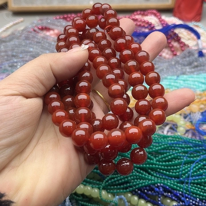 玛瑙/玉髓珠宝半成品未镶嵌活***?10mm南红