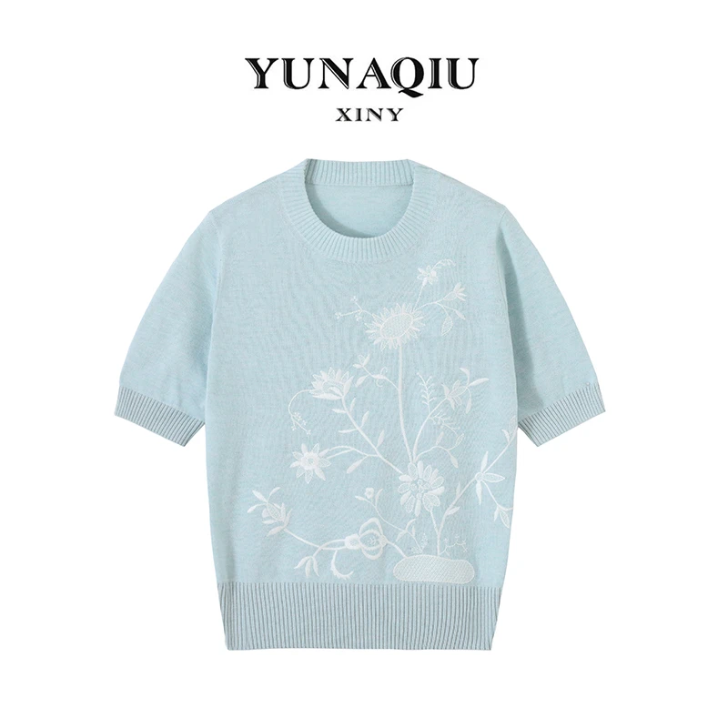 【77推荐】设计师休闲圆领时尚宽松上衣女百搭印花套头针织衫-5628