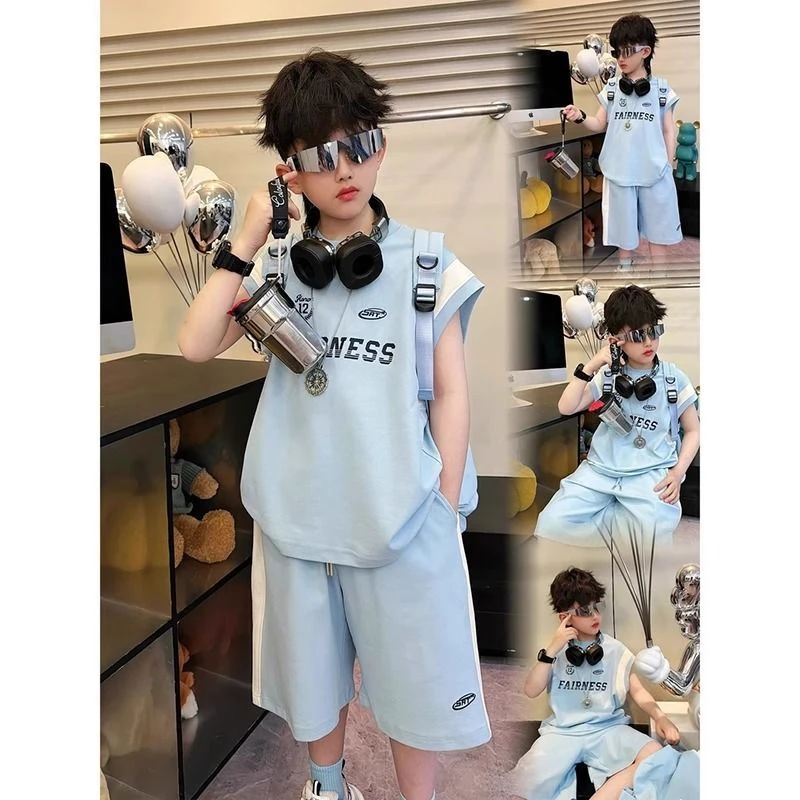 男童夏款套装背心无袖运动两件套2025年款衣服儿童潮酷痞帅夏季