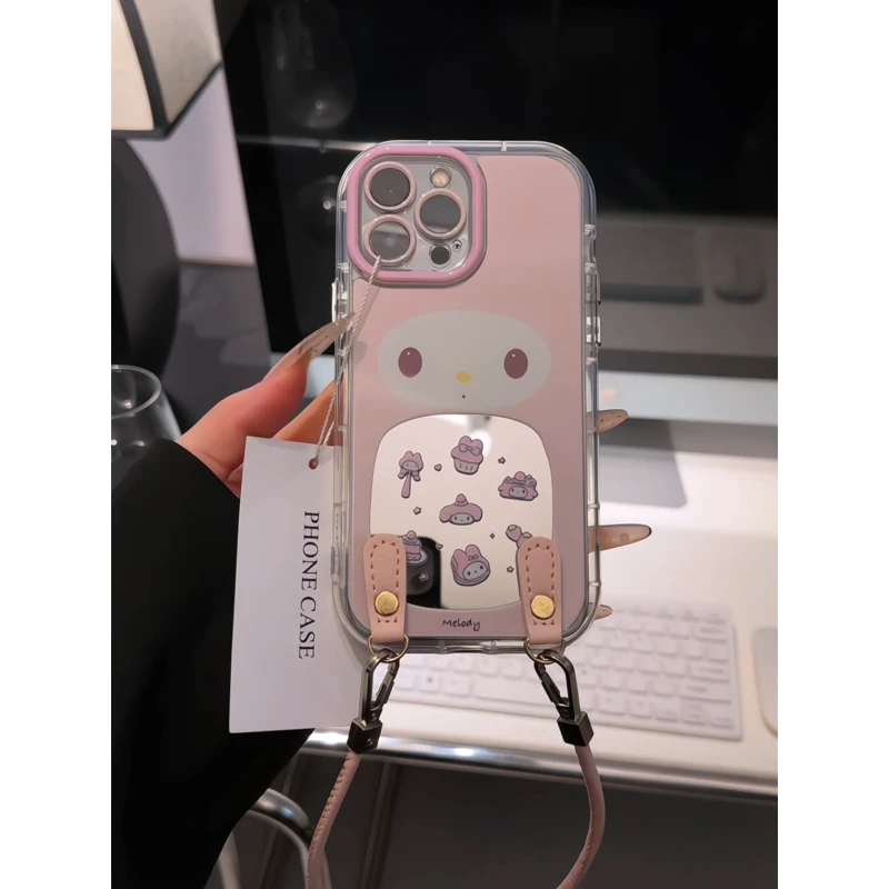 美乐蒂口袋适用苹果17pro手机壳16promax镜面华为p80奶油女小米15