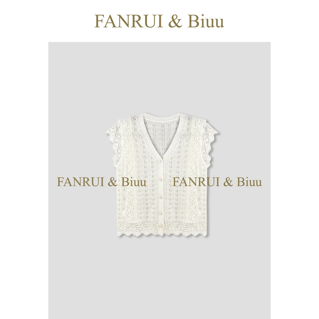 FANRUI/泛芮「空杼旧韵」洋气别致减龄上档次无袖镂空针织衫B17083