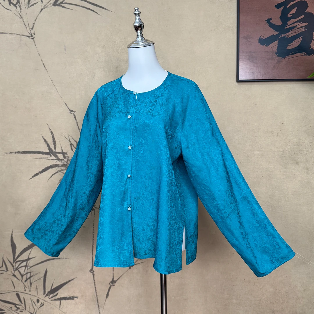 【卷卷新中式】“想去海边“双面草染对襟国风外套 双面穿高配