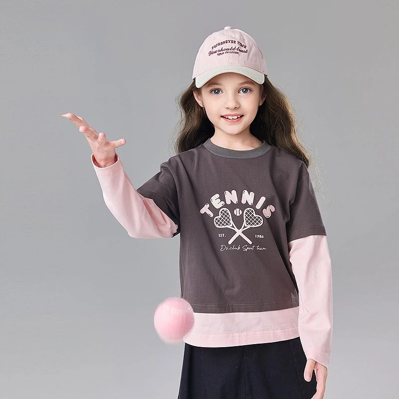 DEESHA/笛莎童装T恤春季新款中童女孩宝宝儿童假两件-732510603