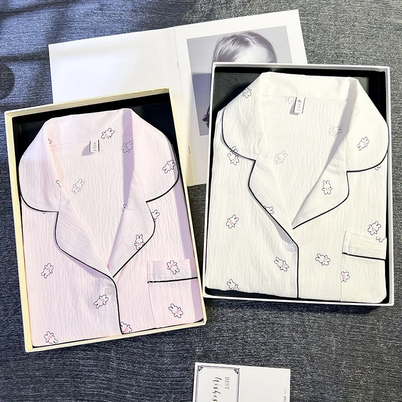 Sifuma/斯服玛《可爱兔》睡衣女夏季云朵棉短袖可出门家居服套装