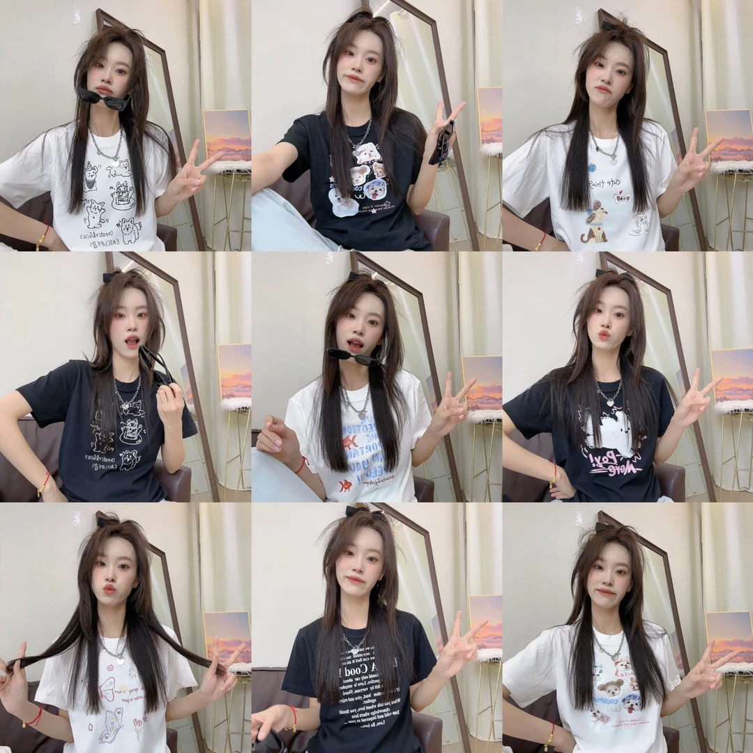 芬芬家-【自留】【正肩棉短袖】【男女同款】T恤夏季新款显瘦棉短袖