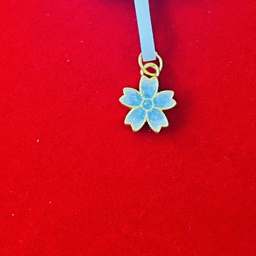 【思思专享】足金999饰品 蓝色小花吊坠 0.21 GP