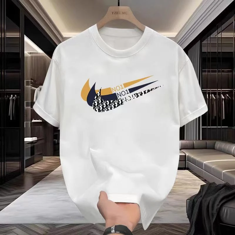 夏季短袖圆领特大码宽松情侣透气T恤韩版时尚休闲ins百搭