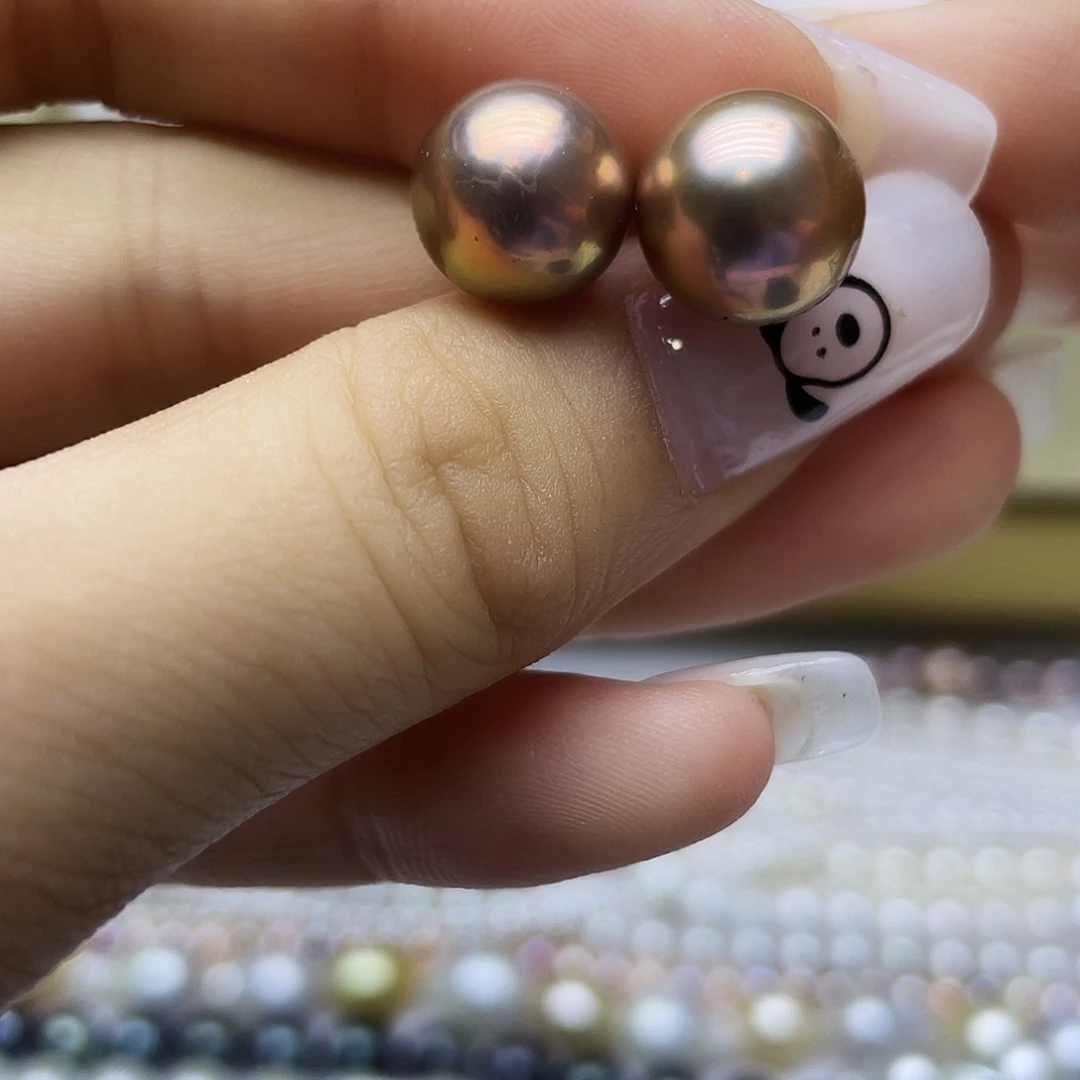 银S925镶嵌淡水珍珠耳饰