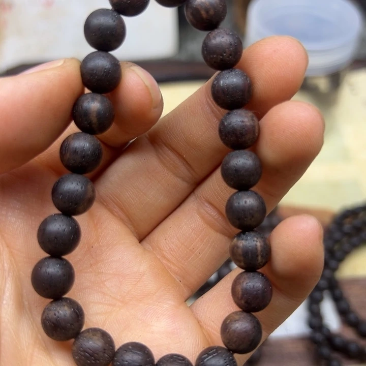 降真香手串/手链降真香08圆珠紫红油23颗