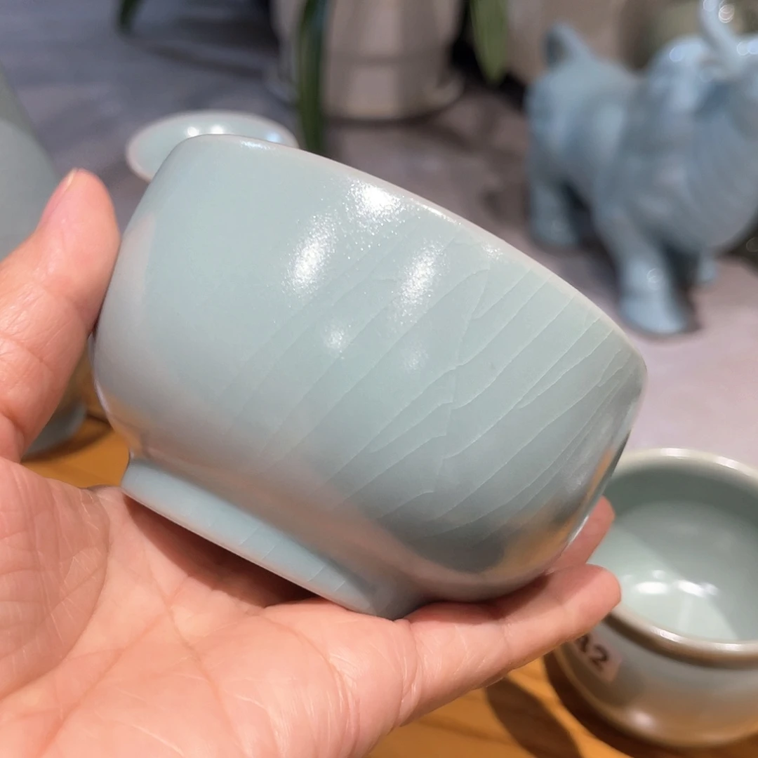 、***海杯子仿古风格与自然风印花图案相得益彰又