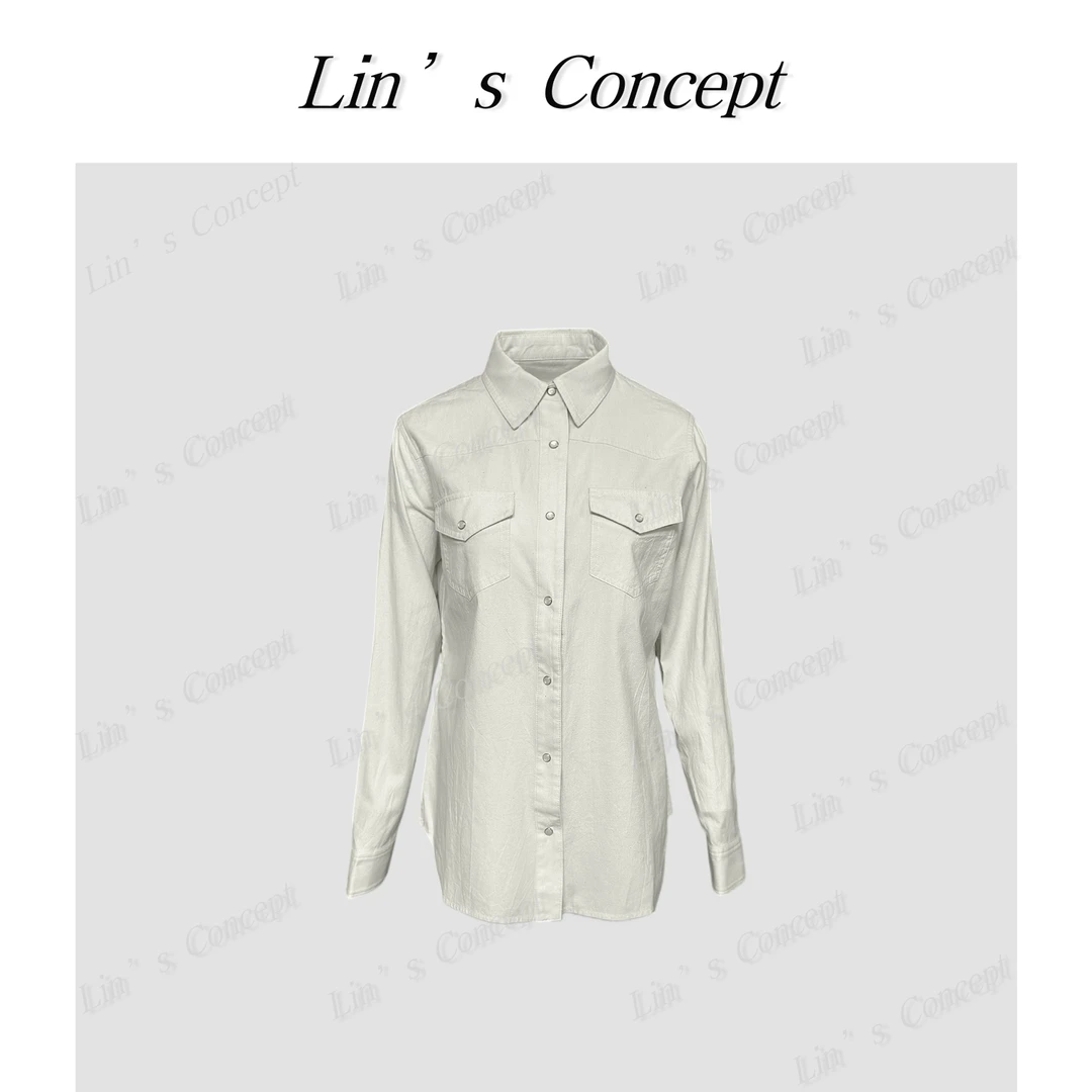 【Lin's concept】2025早春新款极简纯色衬衫DL2404836