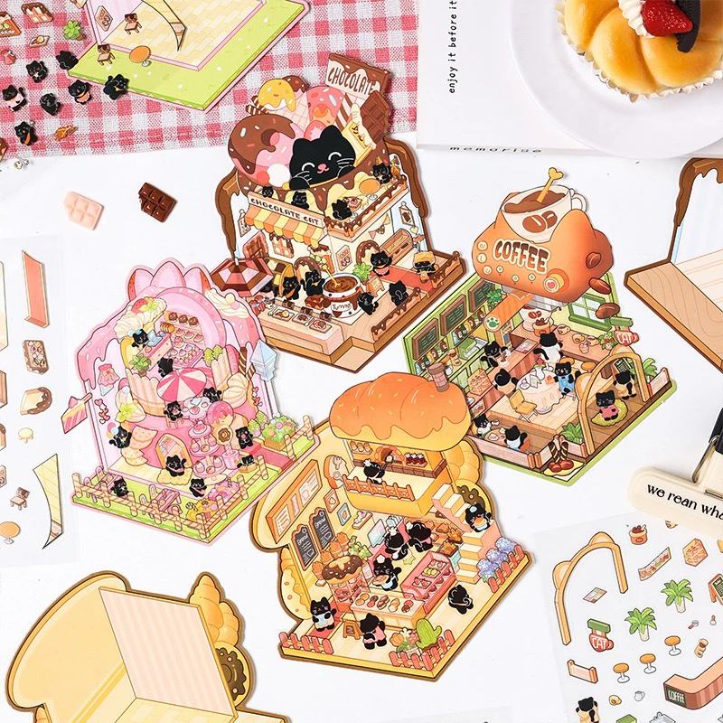 悦真哆咪工坊创意贴纸3d立体贴纸 跨境微缩场景贴纸pet造景贴纸