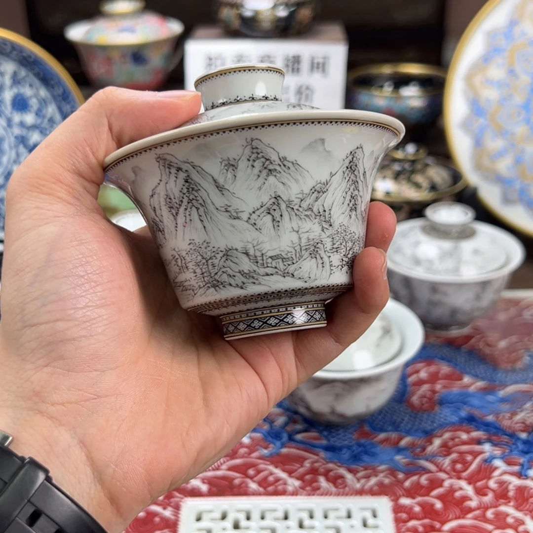 ****翠瓷片景德镇手工手绘陶瓷