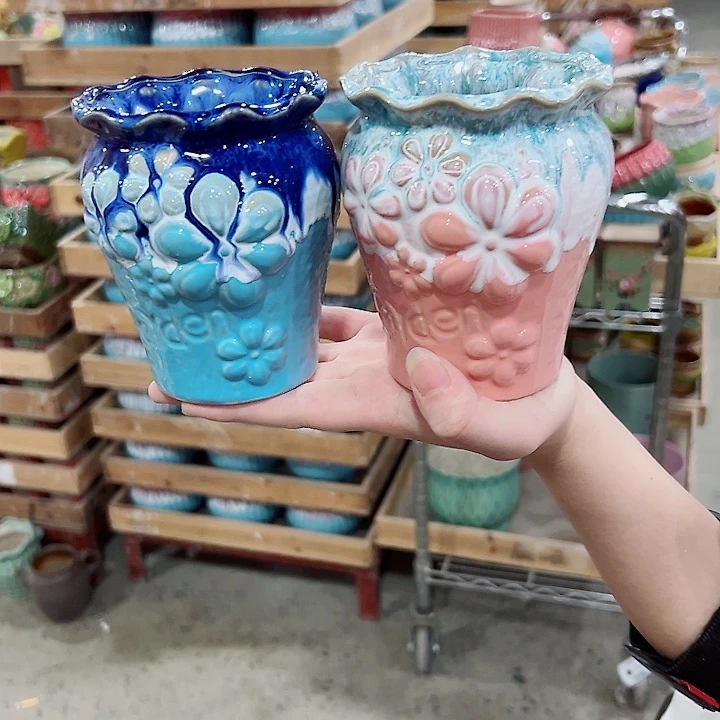 有孔.凑满10元发货多肉陶瓷花盆！