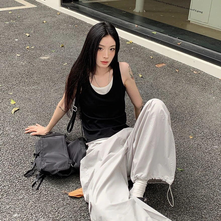 吵吵家假两件撞色外穿小背心42530