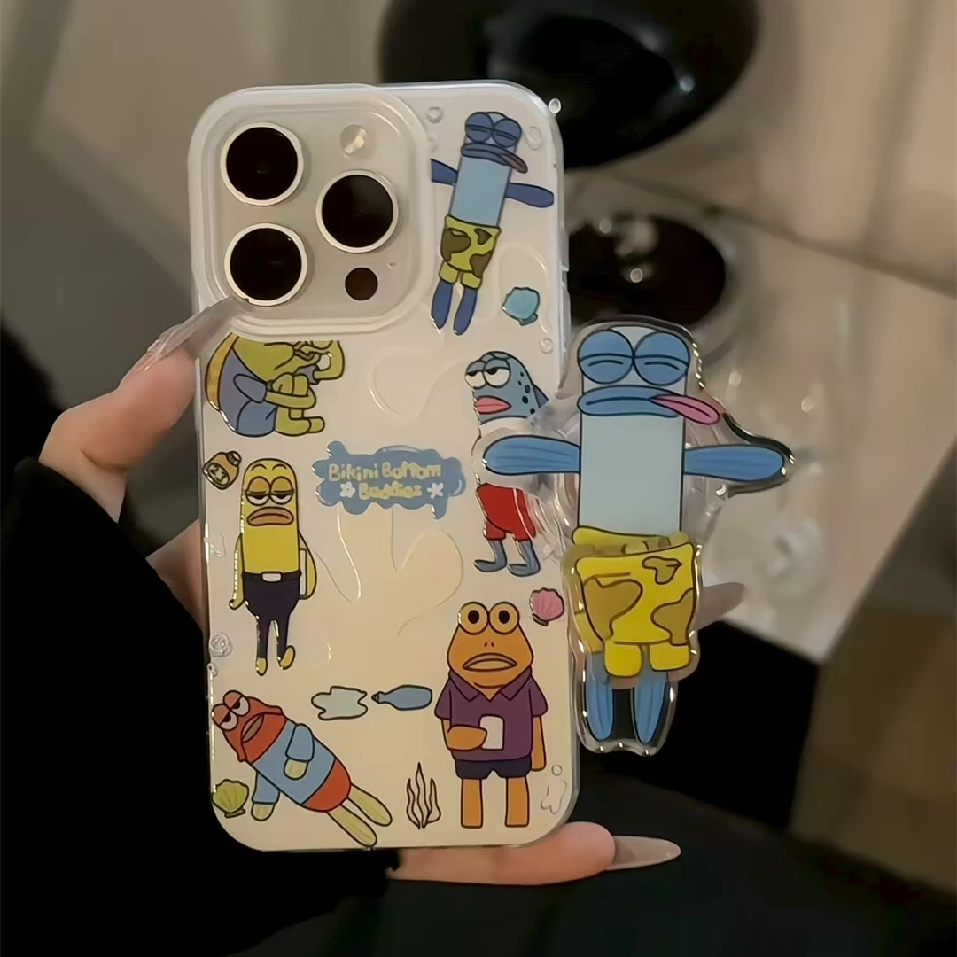 双层IMD比奇堡居民转转手机壳适用苹果16华为p70oppo小米15vivo