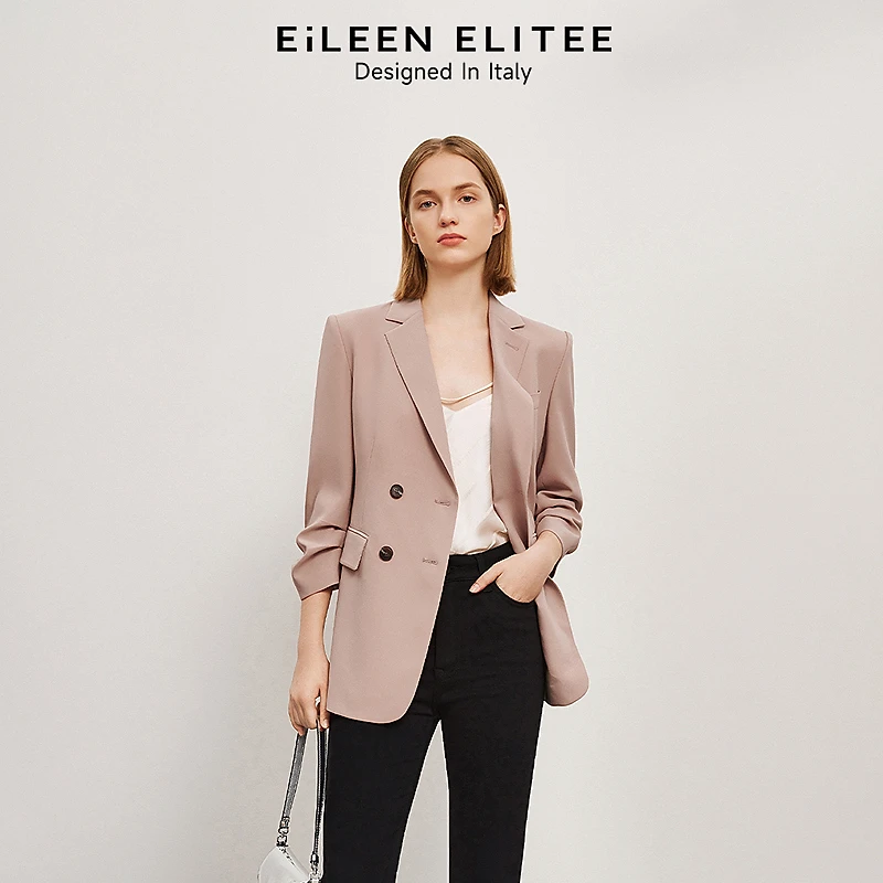 朗姿欧洲EiLEEN ELITEE醋酸高级感女2023夏新款法式西装外套