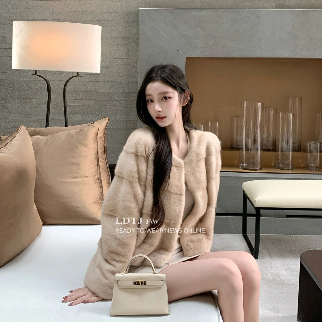 SD07 LDTJ高定【极光之吻】丹麦进口皇冠顶奢级紫金短二水貂毛皮草