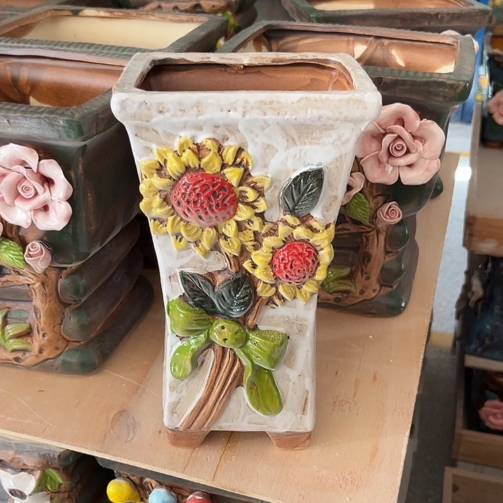 紫砂花盆粗陶材质多肉花盆