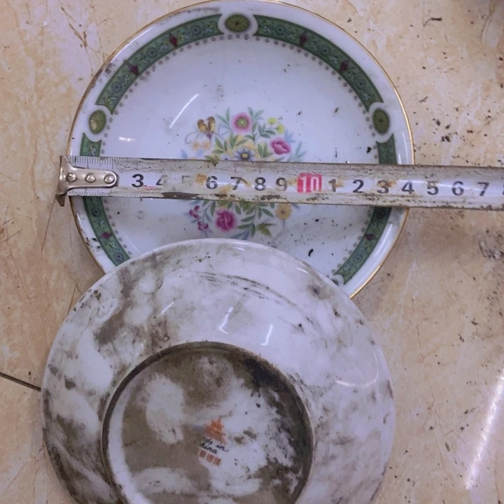 陶2个14厘米花鸟窝盘景德镇