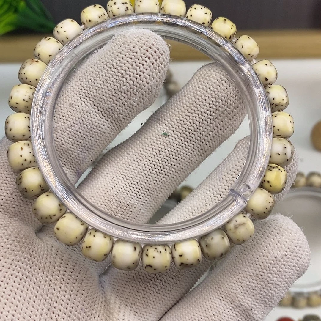 手串星月菩提原生态绿包白河豚8x7