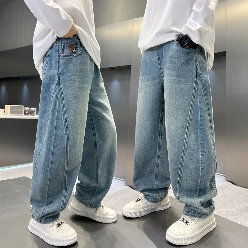 儿童装牛仔裤春秋季男童帅气长裤中大童休闲潮款秋装洋气男孩裤子