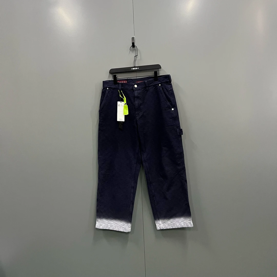 未使用 GUCCI/古驰 723 609049 古驰 漂白渐变GG牛仔裤 50码