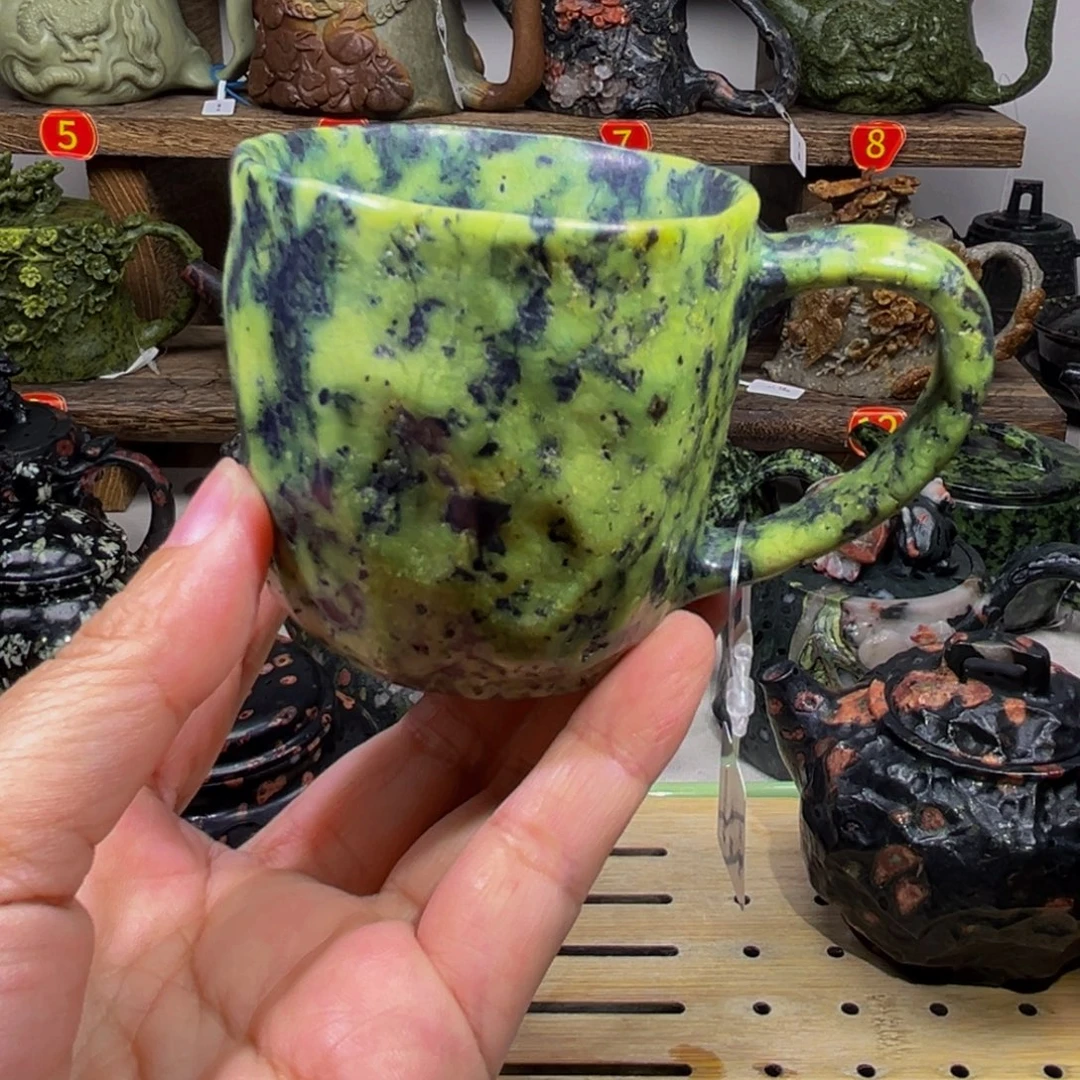 石材藏玉药王石咖啡杯