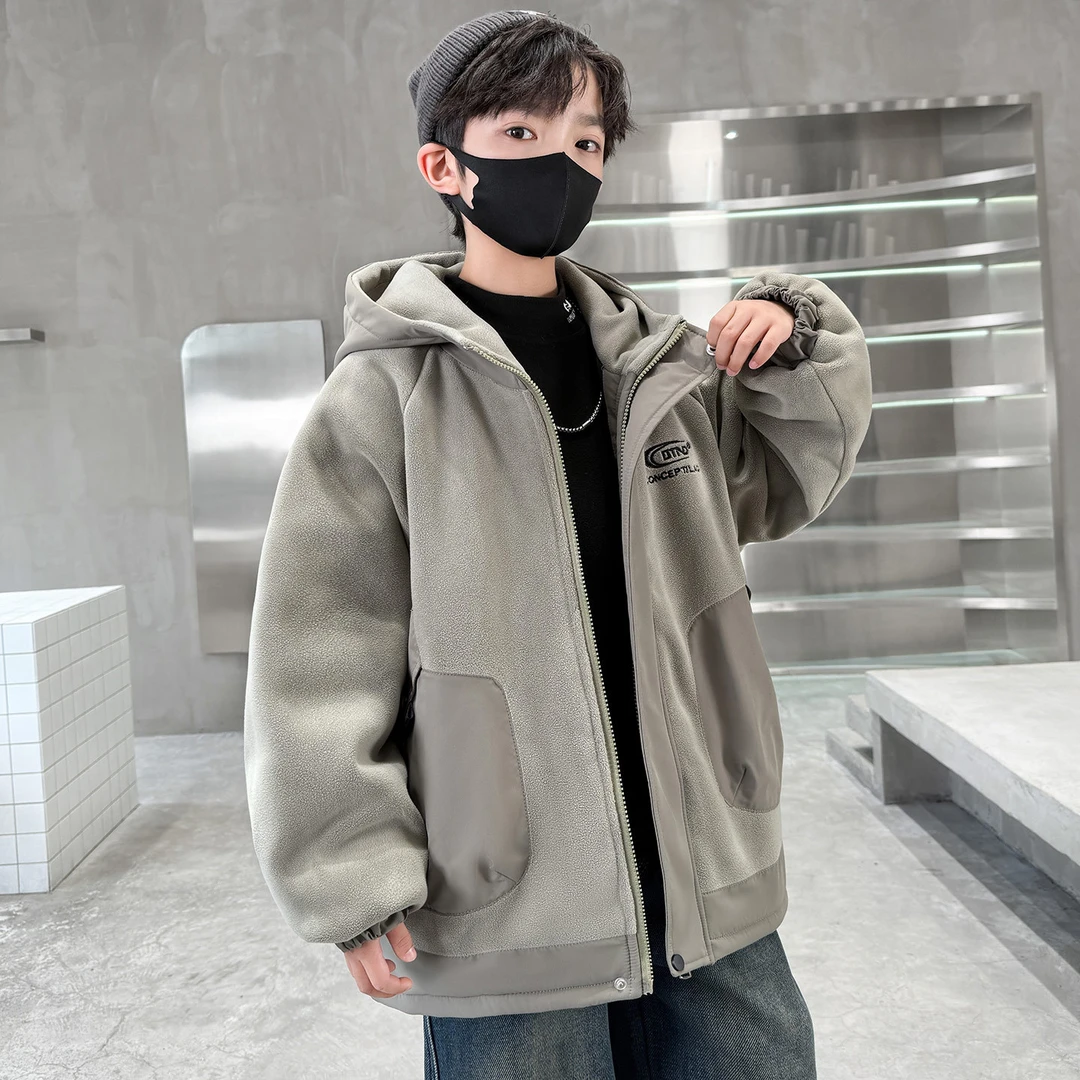 棉衣男童中大童冬装锁温蓄热儿童服装秋冬外套加绒款2025新款加厚