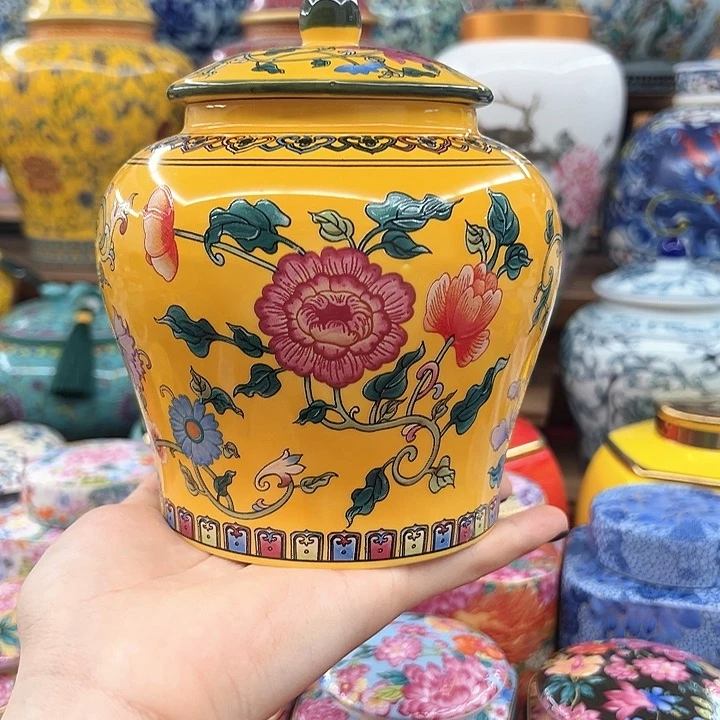 瓷片好漂亮的茶叶罐罐罐呀呀