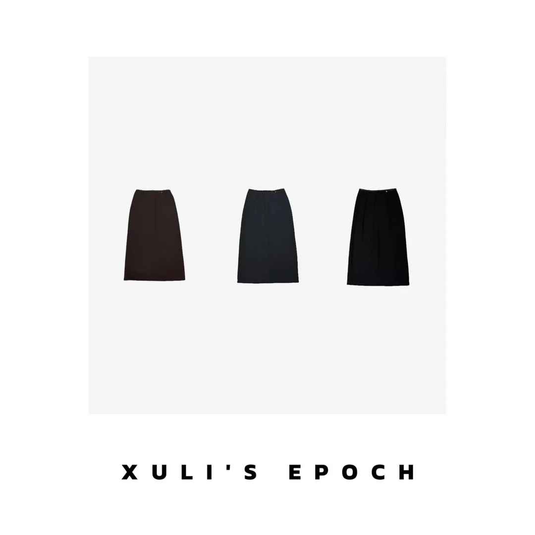 XULI'S EPOCH一粒扣设计净色质感磨毛绒半裙·1024-1260·深圳限定
