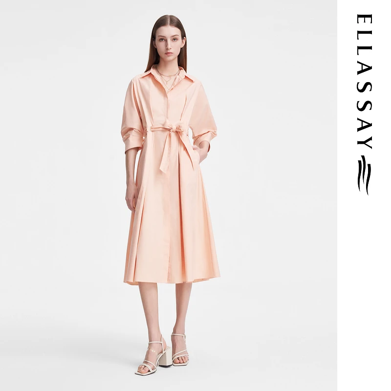 ELLASSAY歌力思早春欧若风多巴胺约会衬衫连衣裙女EWW351Y05800