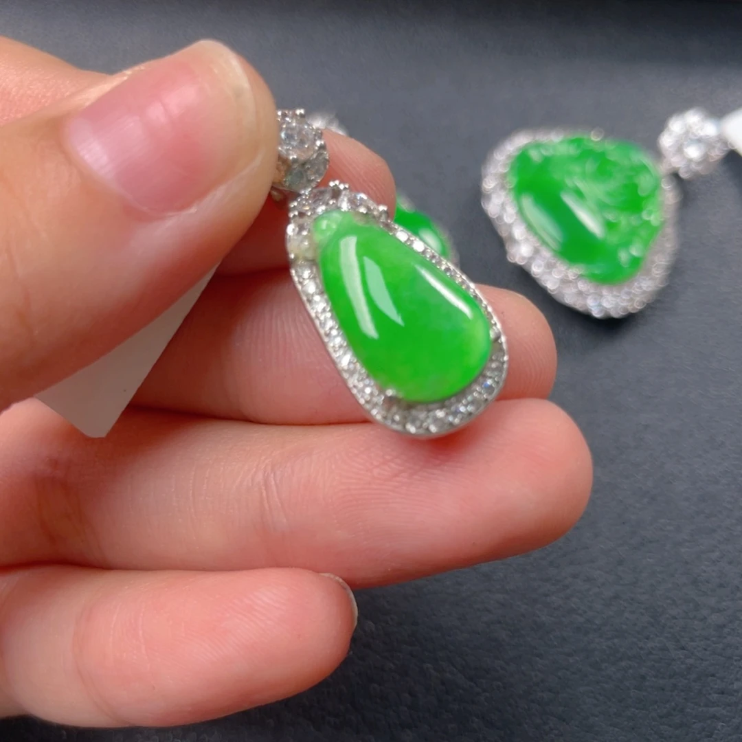 翡翠银S925镶嵌吊坠(不含链)n n