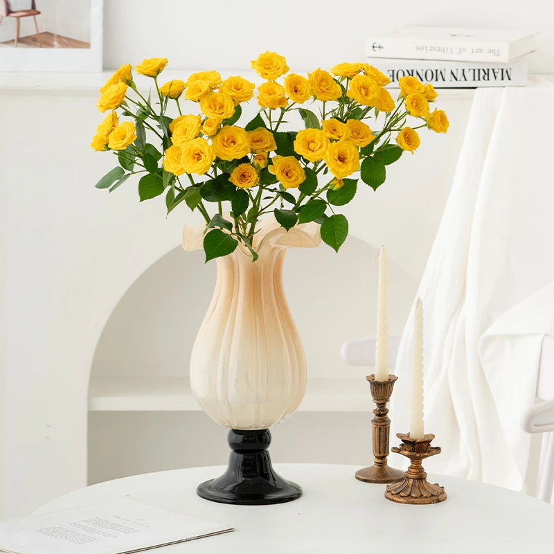 宿雨玻璃水培花瓶轻奢高级感客厅水养鲜花插花摆件设计感小众花器