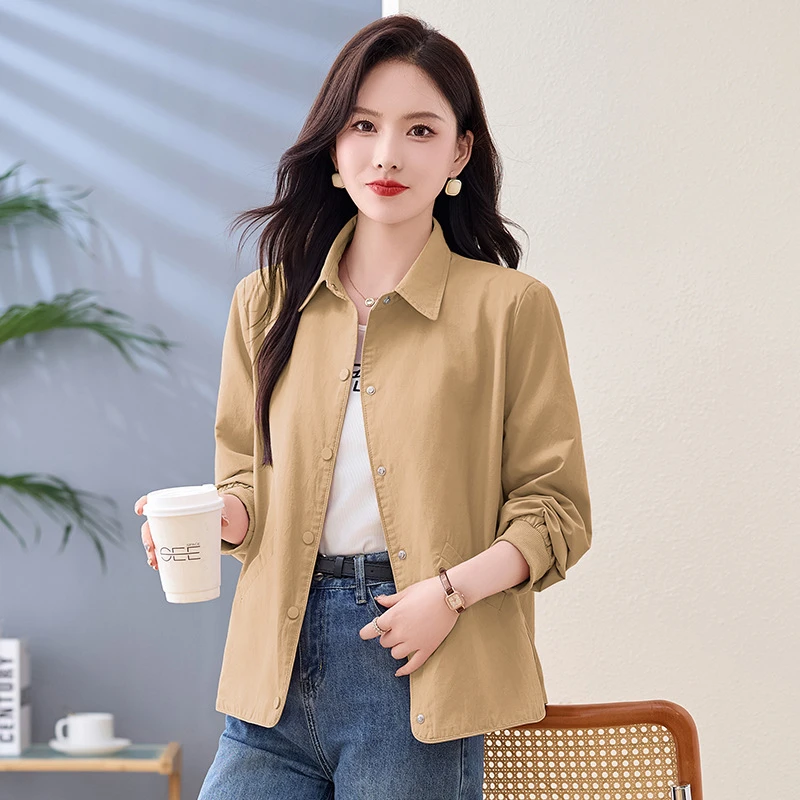 时尚短外套女春秋新款洋气纯色简洁显瘦百搭休闲夹克上衣