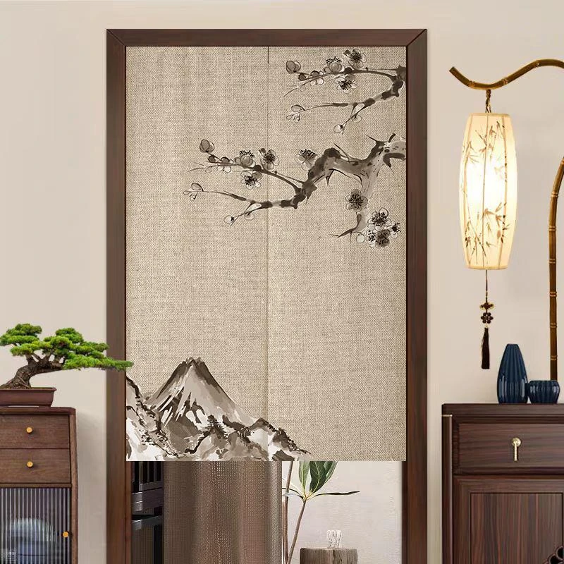 中式古风麻布艺门帘卫生间厨房卧室隐私遮挡隔断帘卧室过道半截帘