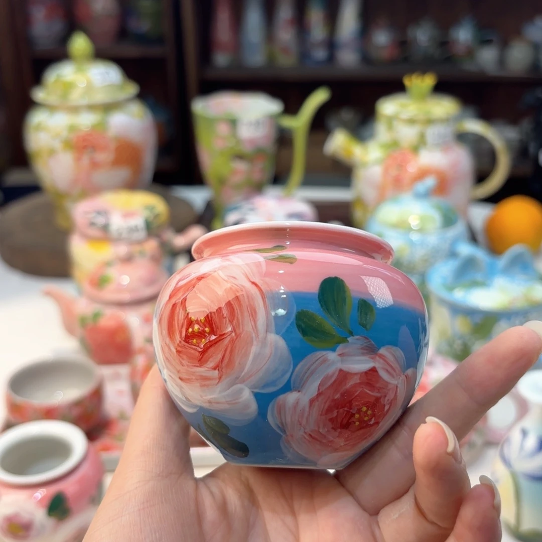 景德镇手绘高温釉下彩陶瓷茶具