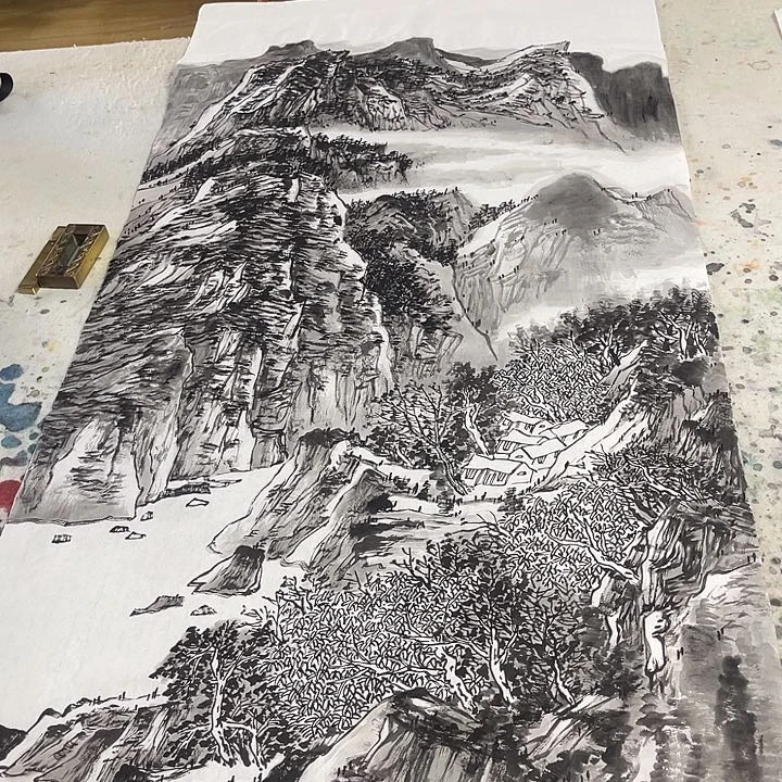 气**河姜奇老师山水作品