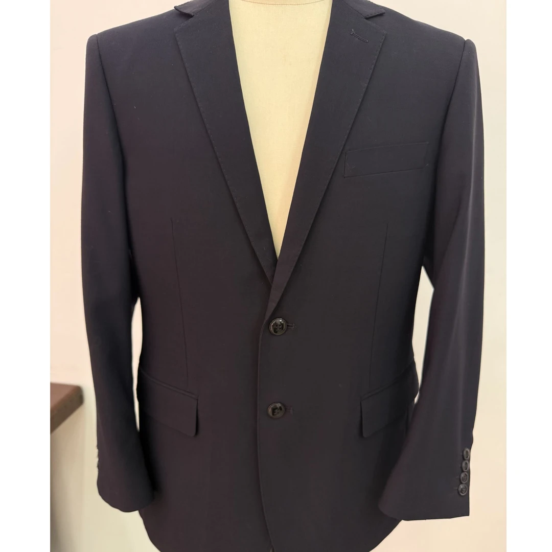 男式深藏青色秋冬款商务含西装上衣（80毛）