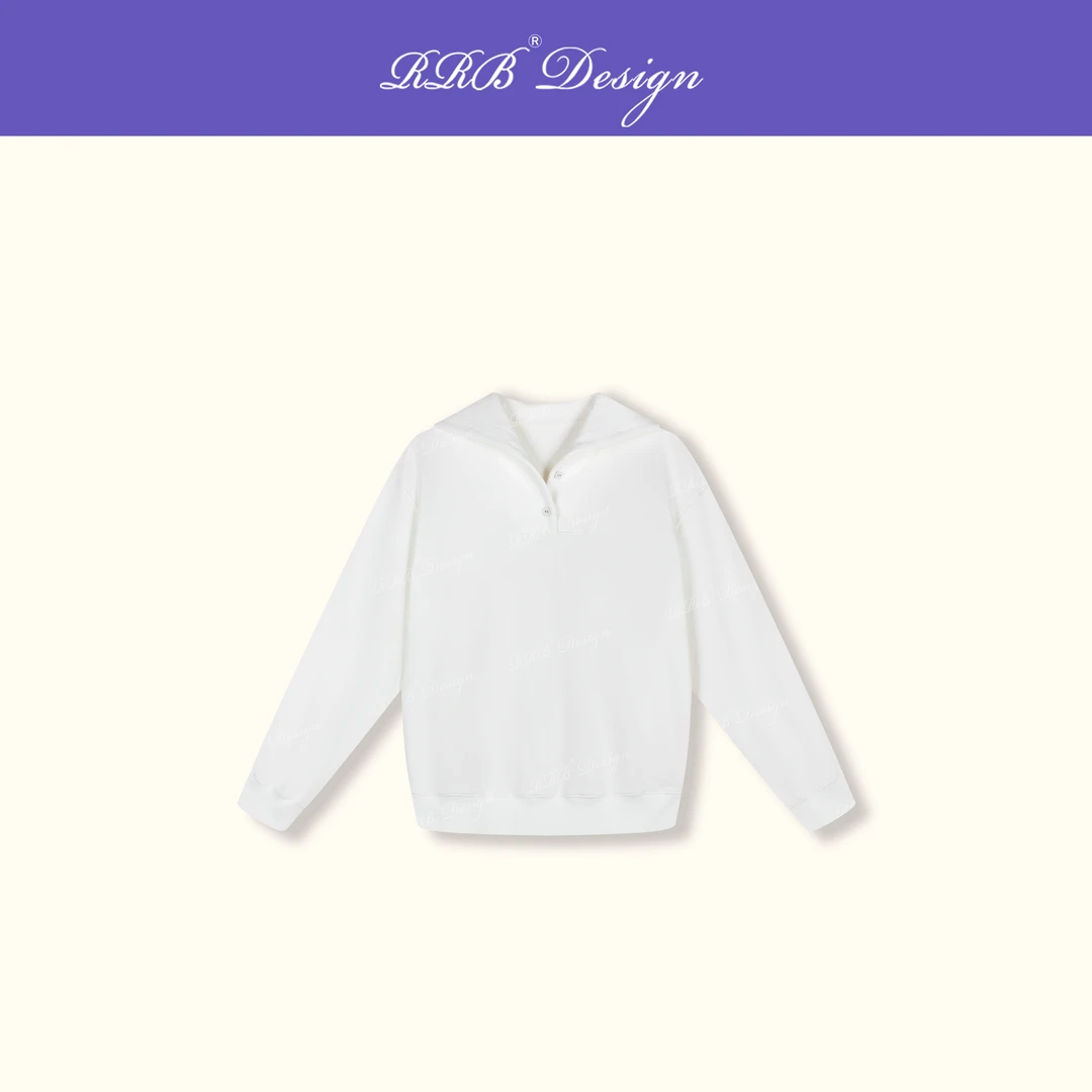 RRB Design 「漫步上东」索罗纳棉宽松显瘦休闲百搭翻领长袖卫衣