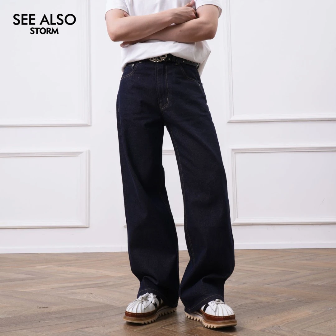 SEEALSO STORM 『早春上新！』原牛牛王阔腿复古水洗直筒牛仔裤