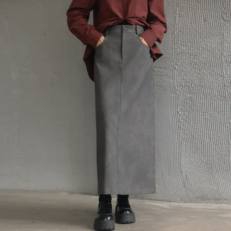 【秋冬上新】AIRIQI时尚梭织H型半身裙AY44BQ239