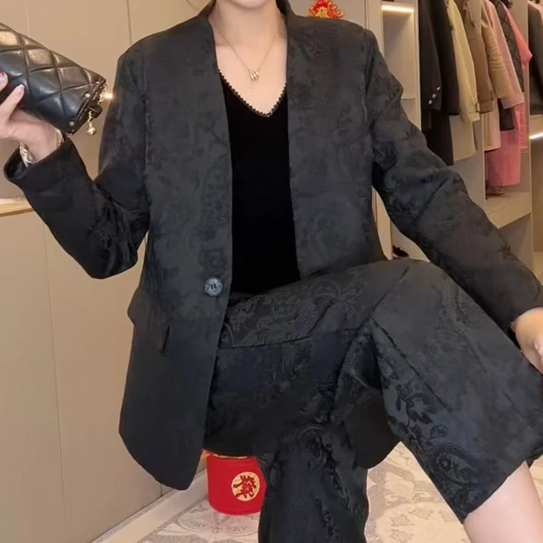 2025春季新款时尚显瘦气质女士网红洋气两件套百搭款D7440