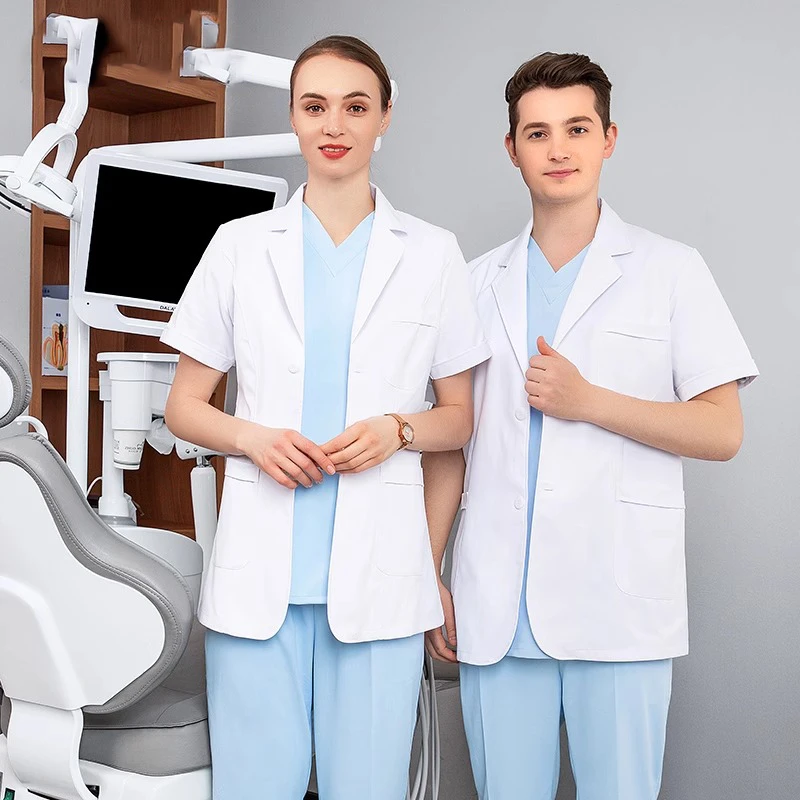 高端白大褂短袖医生女医师护士服整形医美容院牙科口腔门诊工作服