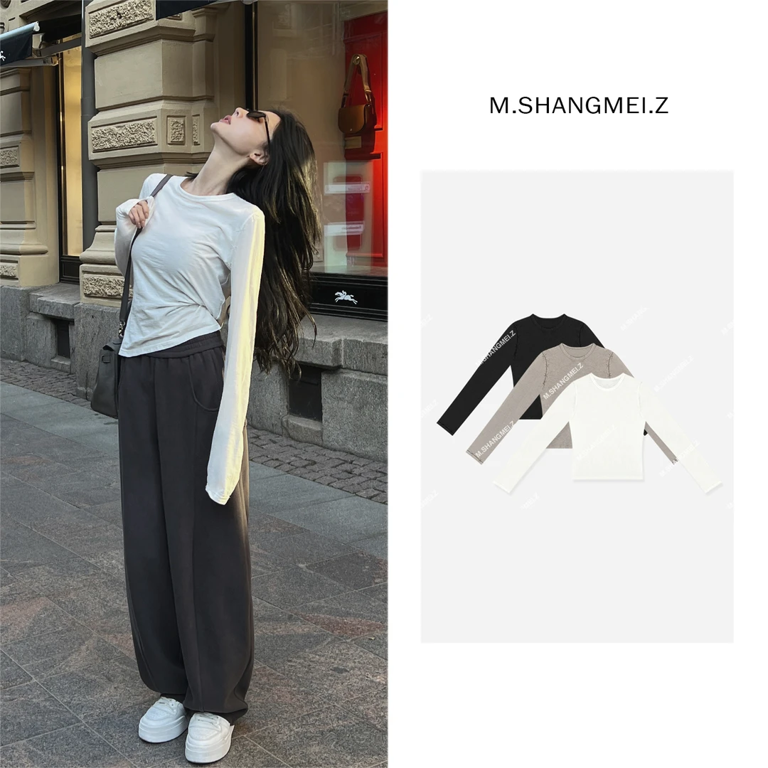 M.SHANGMEI.Z/沐熙【手作印记】美大哥简约三色圆领上衣X012061