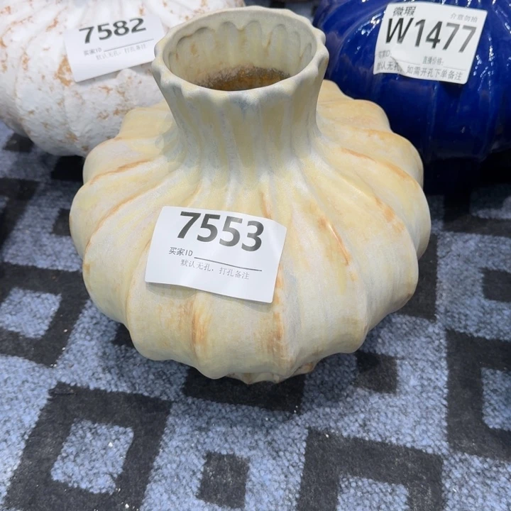 ****瓷片景德镇高温花器编码7553高28口8默认无孔