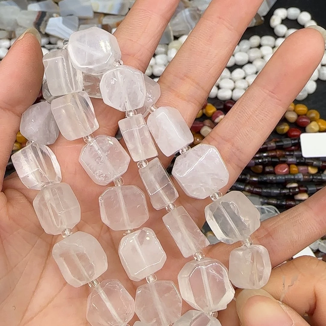 玛瑙/玉髓合金珠宝半成品白水晶12mm牌子一条