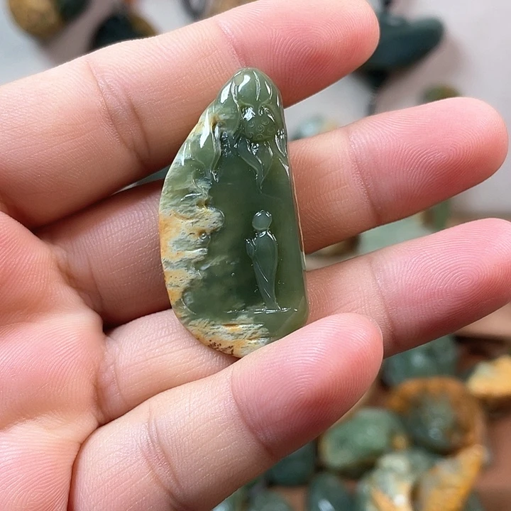 岫岩河磨玉（透闪石质玉）未镶嵌颈饰