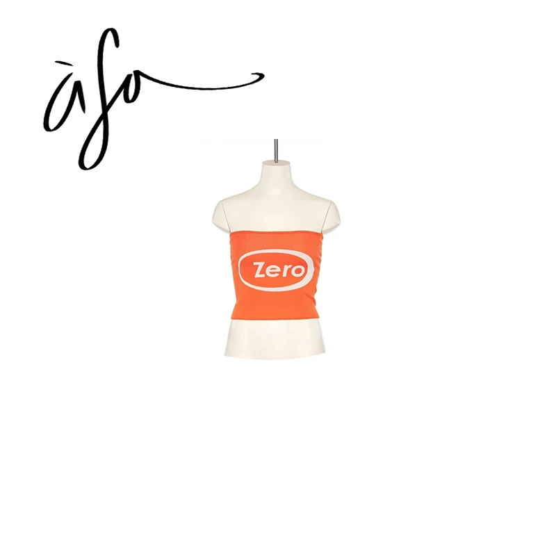 ASA-【两色字母印花抹胸上衣】